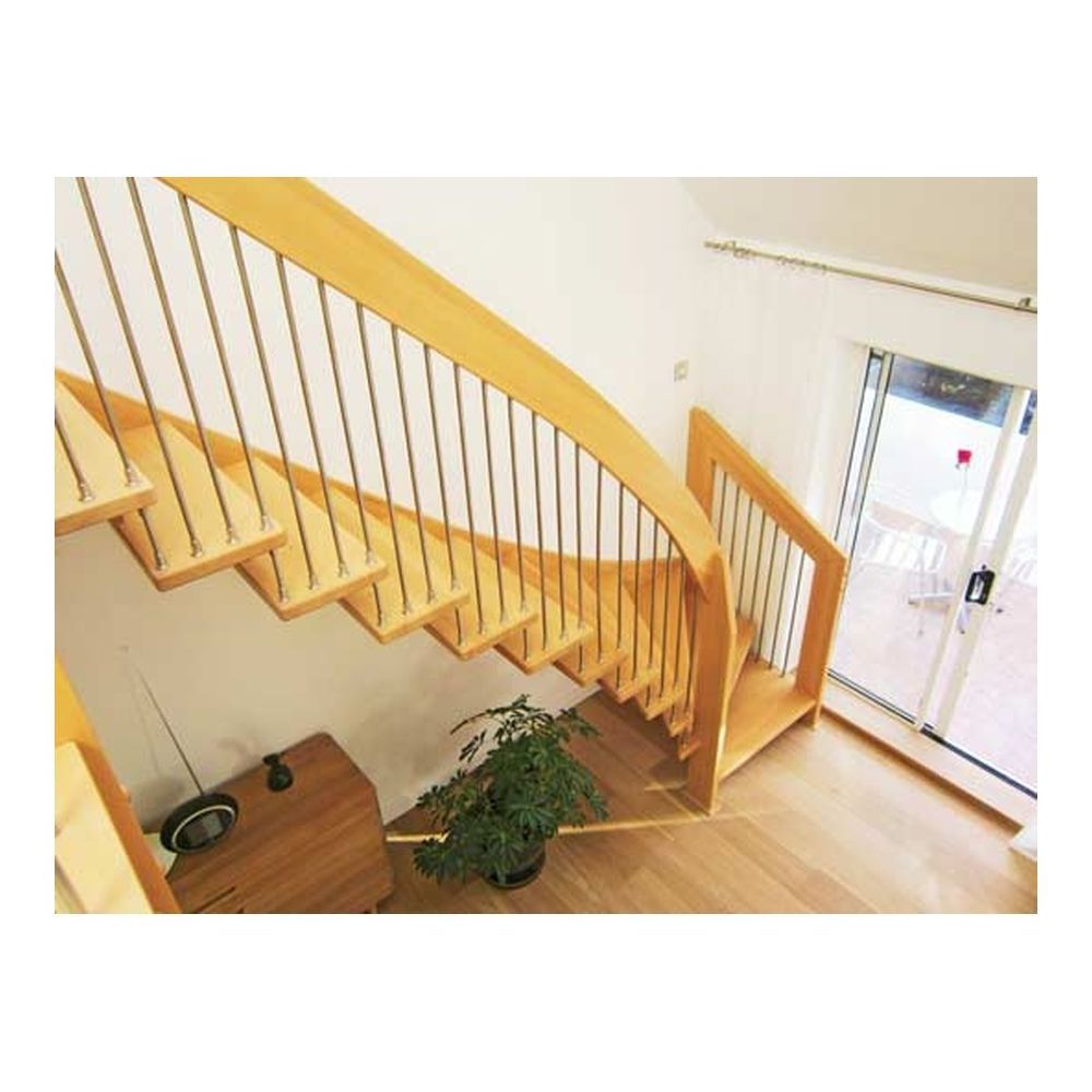 Prima Construction High Quality Code Modern Stair Floating Straight Stairs Interior Staircase with Wood Tread and Glass Railing