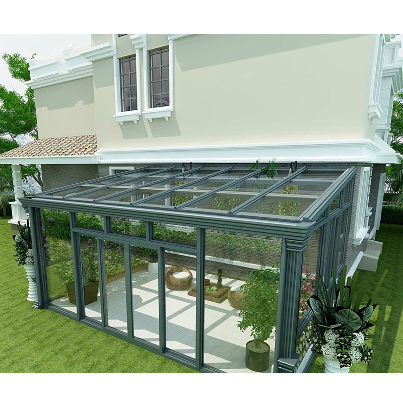 Aluminum Frame Laminated Glass House  Standing Sun Rooms Balcony Sunroom kit