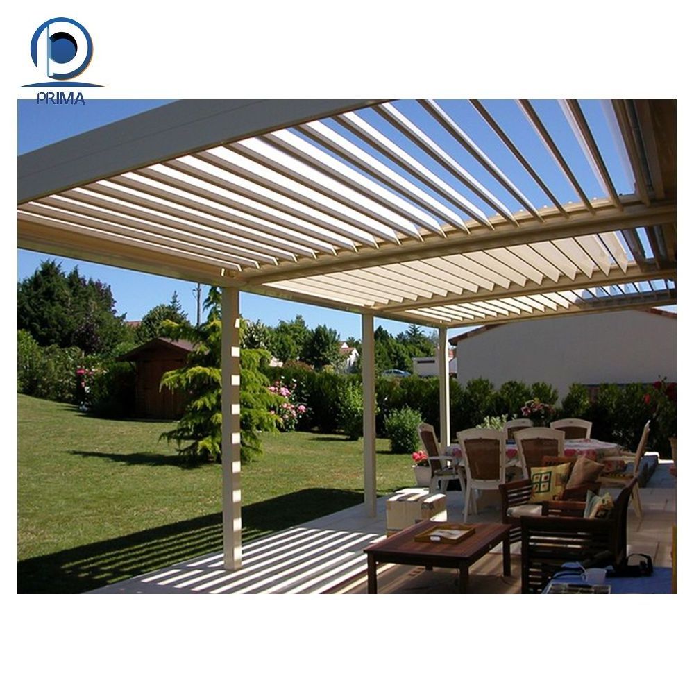 Prima Waterproof Adjustable Pergola Sun Shed Aluminum Floating Pergola Kits Outdoor Aluminum Pergola Motorized Louver