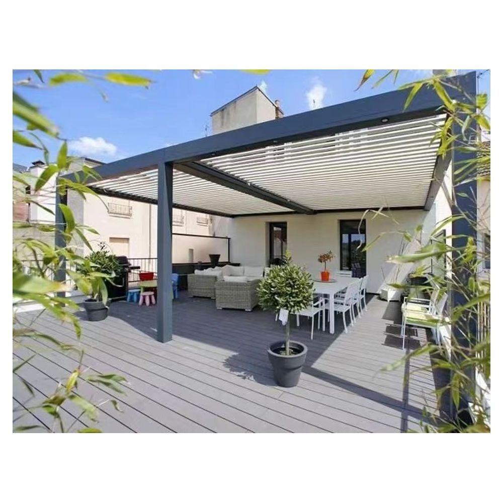 Prima  High Quality Outdoor Remote Control Louvered Roof Gazebo Used Arches Arbours Pergolas Aluminium Kits Retractable for Sale