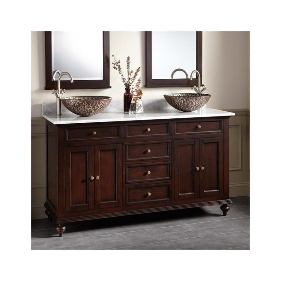 Bathroom Vanity Antique Solid Wood Bathroom Vanity With Marble Counter And Sink