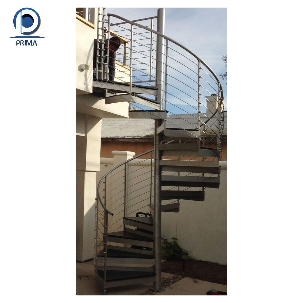 Optima outdoor carbon steel staircase  wrought iron used outdoor metal stairs spiral staircase design