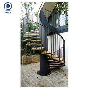 Optima  Metal Structure Rotate Staircase  Prefab Indoor Loft Stair Non Slip Step Modern Spiral Stair