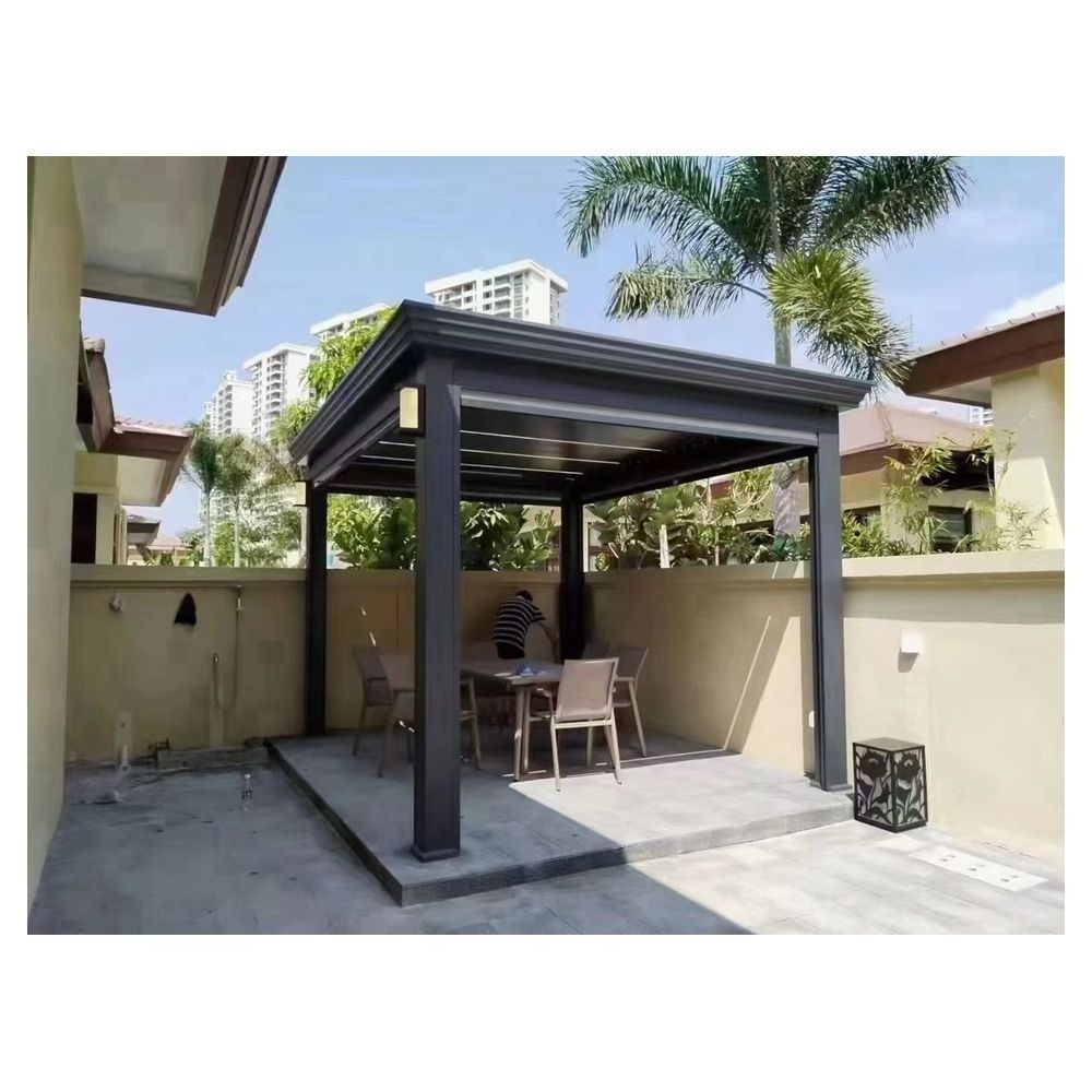 Prima Awning garden canopy waterproof gazebo motorized metal 4x3 outdoor louvered kits roof system bioclimatic aluminum pergola