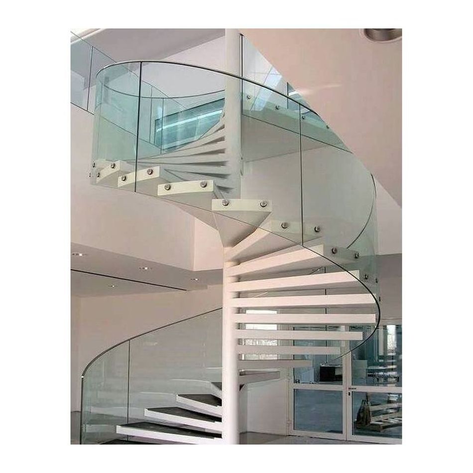 Optima Curved Staircase Modern Customized Metal Stringer Curved Staircase Curved Stair Railing Kits