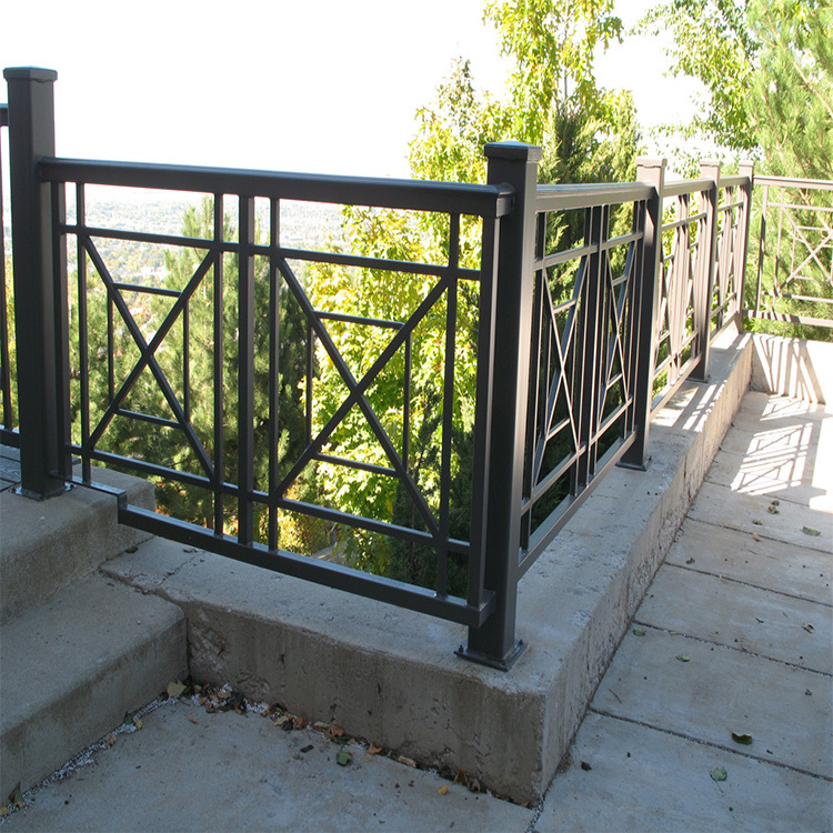 Curved wrought iron railing balcony fence for security