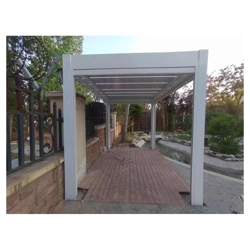 Prima Modern Outdoor Pergola Aluminum Outside Patio Sun Gazebo Shelter with Hardtop Adjustable Louvered