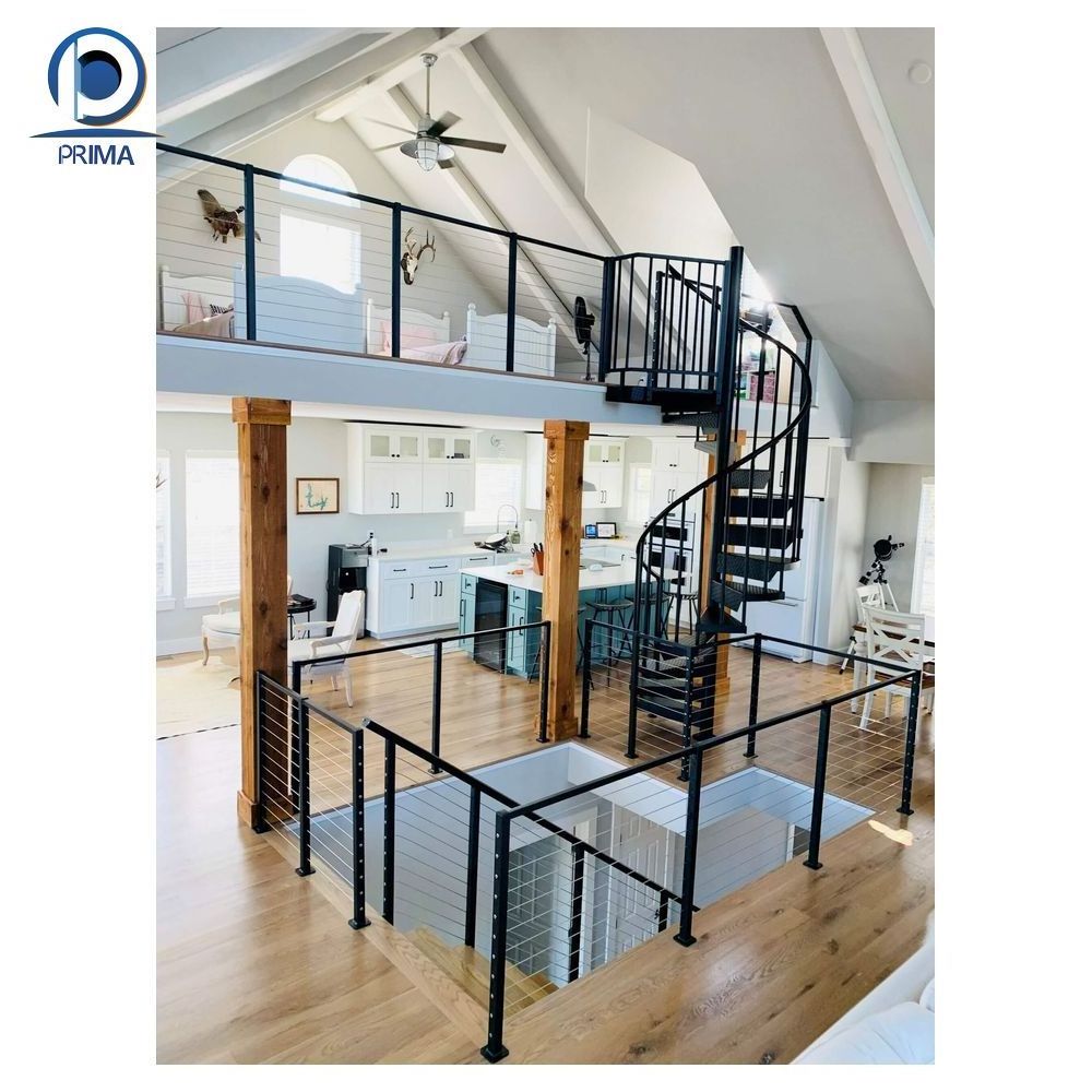 Optima  Top Sale Building Core Mild Steel Iron Indoor Stair Used Outdoor Spiral Staircase Design