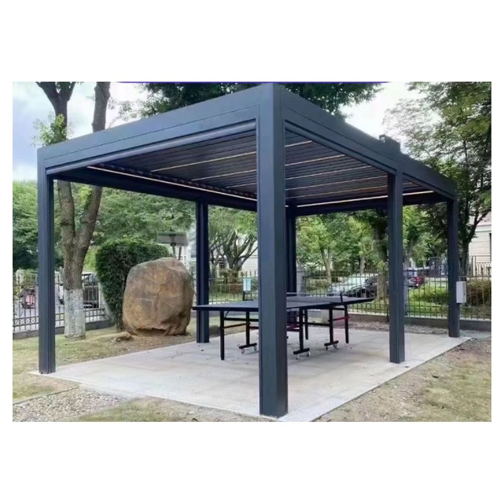 Prima Opening Louver Roof Motorized Sunshade 12x12 Garden Aluminium Gazebo Outdoor Pergola With Roof