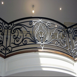 Curved wrought iron railing balcony fence for security