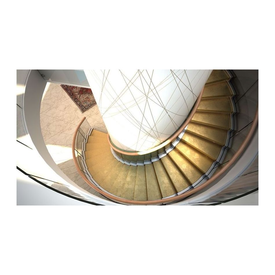 Optima Curved Staircase Modern Customized Metal Stringer Curved Staircase Curved Stair Railing Kits