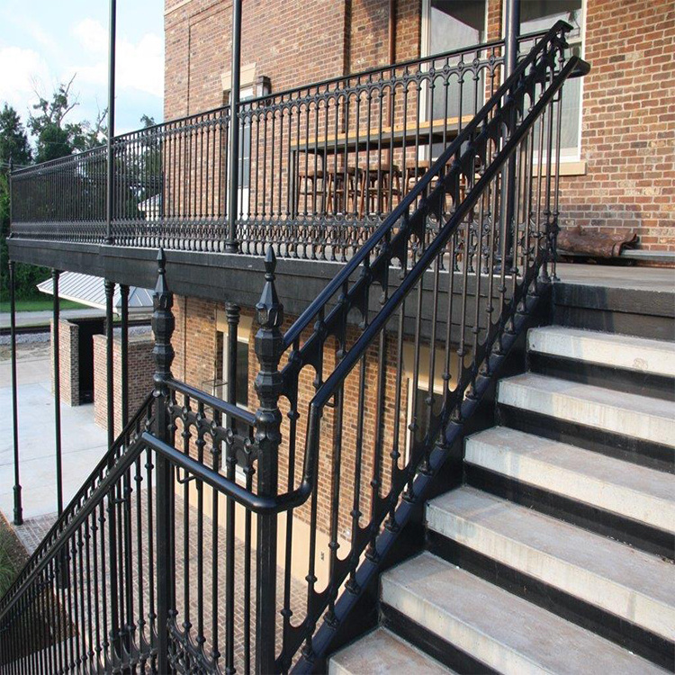 Curved wrought iron railing balcony fence for security