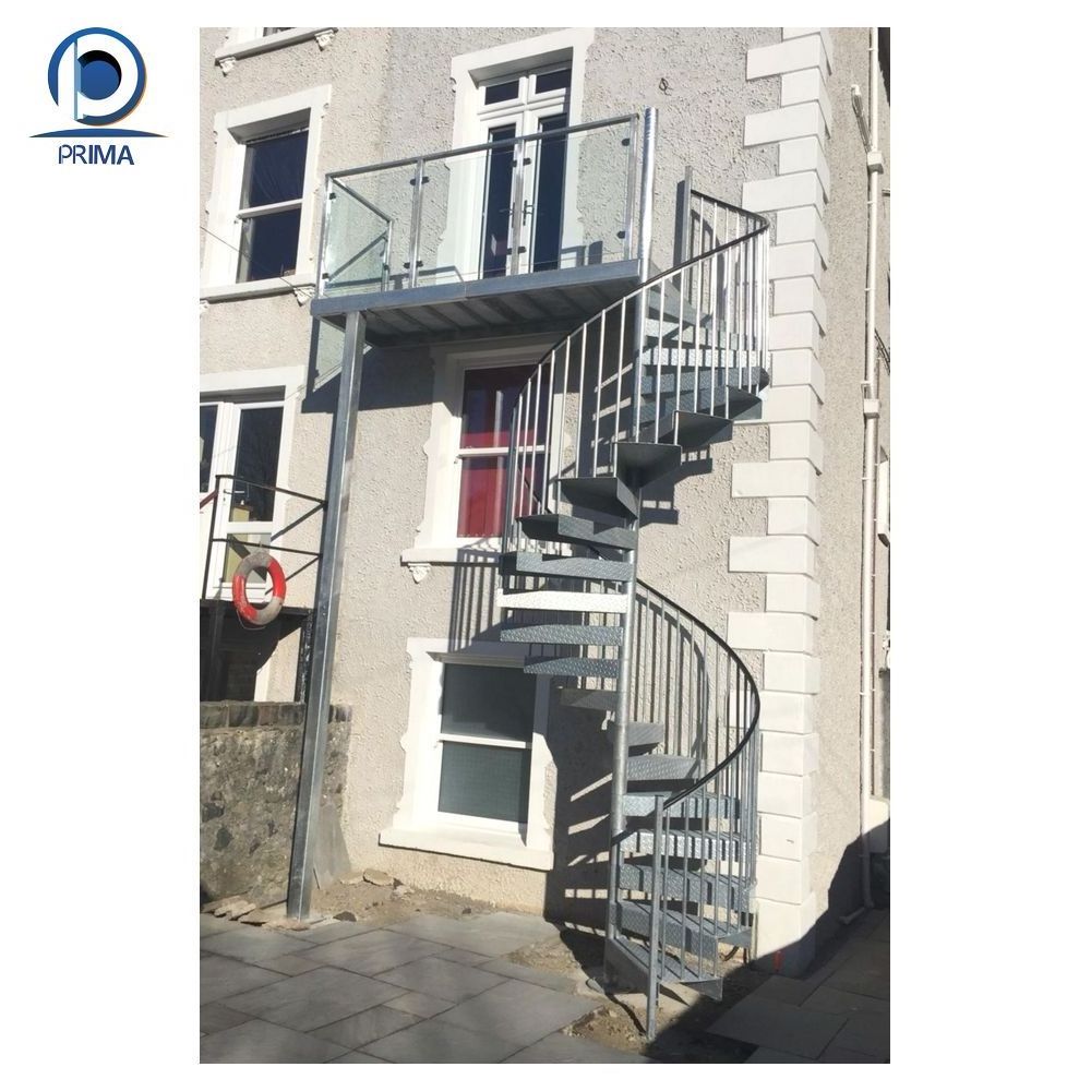 Optima outdoor carbon steel staircase  wrought iron used outdoor metal stairs spiral staircase design