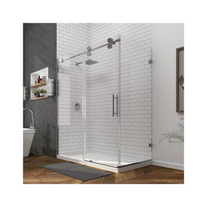 Prima American Style Frameless Glass Sliding Shower Cabin with Barn Door