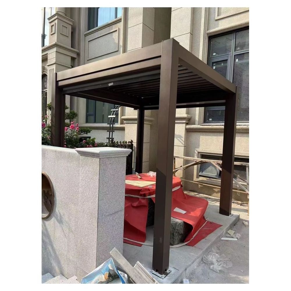 Prima Outdoor Pergola Waterproof Aluminum Pergola Gazebo With Glass Door And Roof