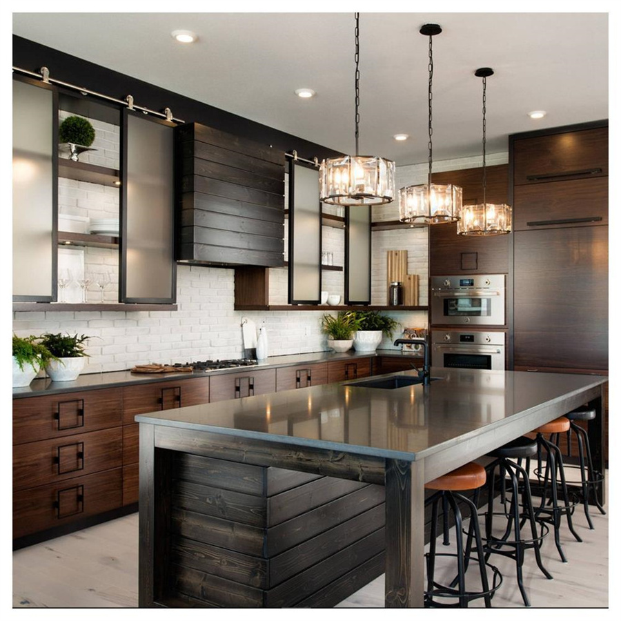Modern Practical Design Cherry Wood Solid Wood Kitchen Cabinet ...