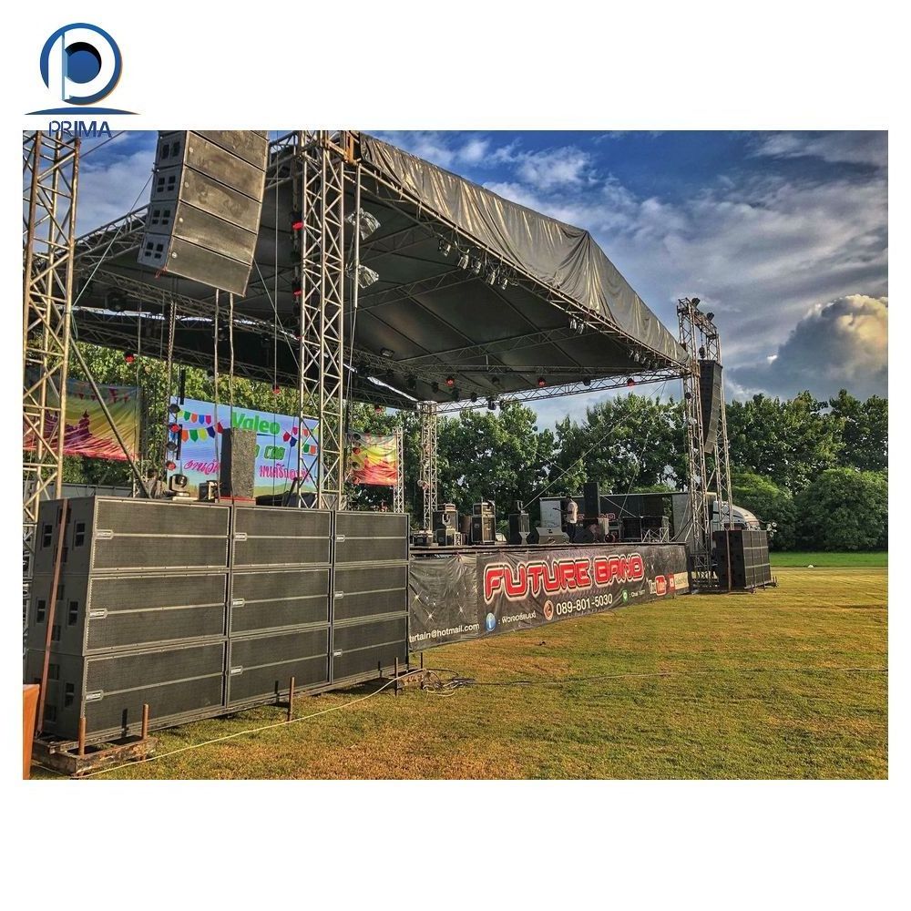 Prima High Quality Stage Truss and Dual 15 Inch Three Way Line Array Speaker with Speaker Tower Truss