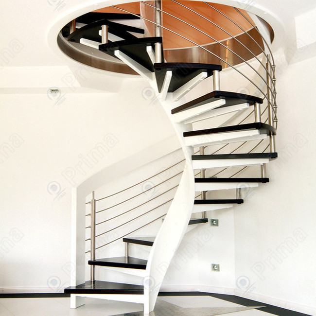 Prima Factory Supply Steel Stair Treads Powder Coated Staircase Outdoor&Indoor Spiral Stairs Railing Design