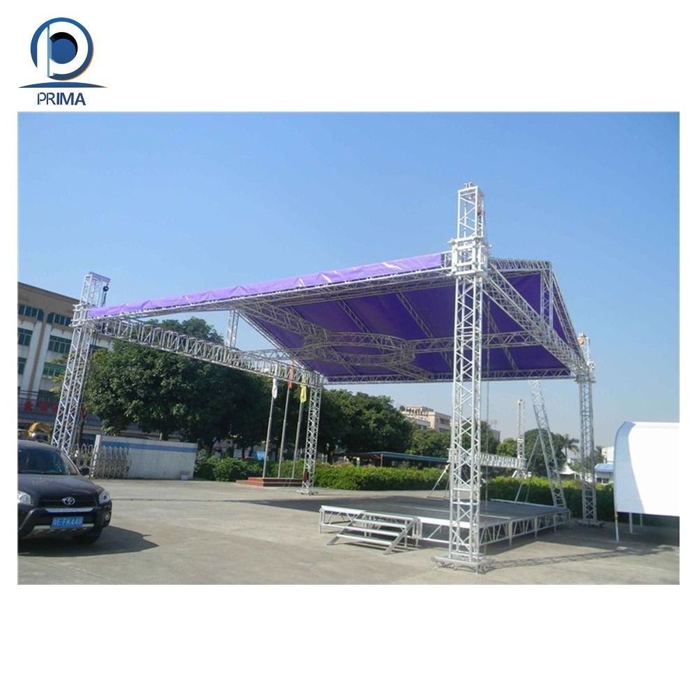 Prima High Quality Stage Truss and Dual 15 Inch Three Way Line Array Speaker with Speaker Tower Truss