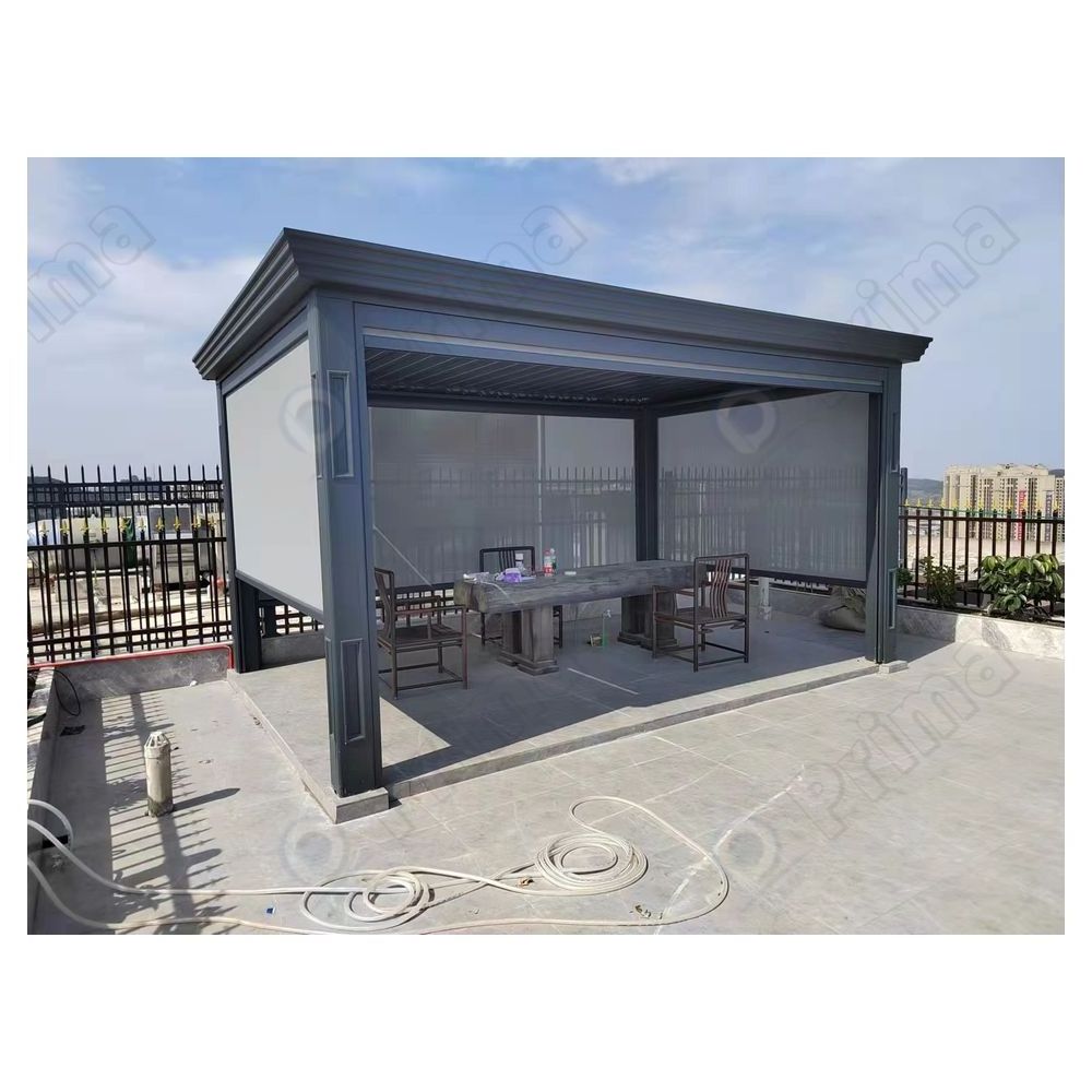 Prima Motorized Automatic Horizontal Retractable Aluminum Pergola Outdoor Sun Room Awning for Glass Balcony Shade Canopy