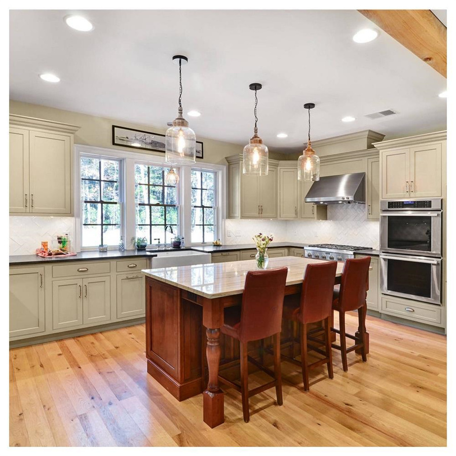 Modern Practical Design Cherry Wood Solid Wood Kitchen Cabinet ...