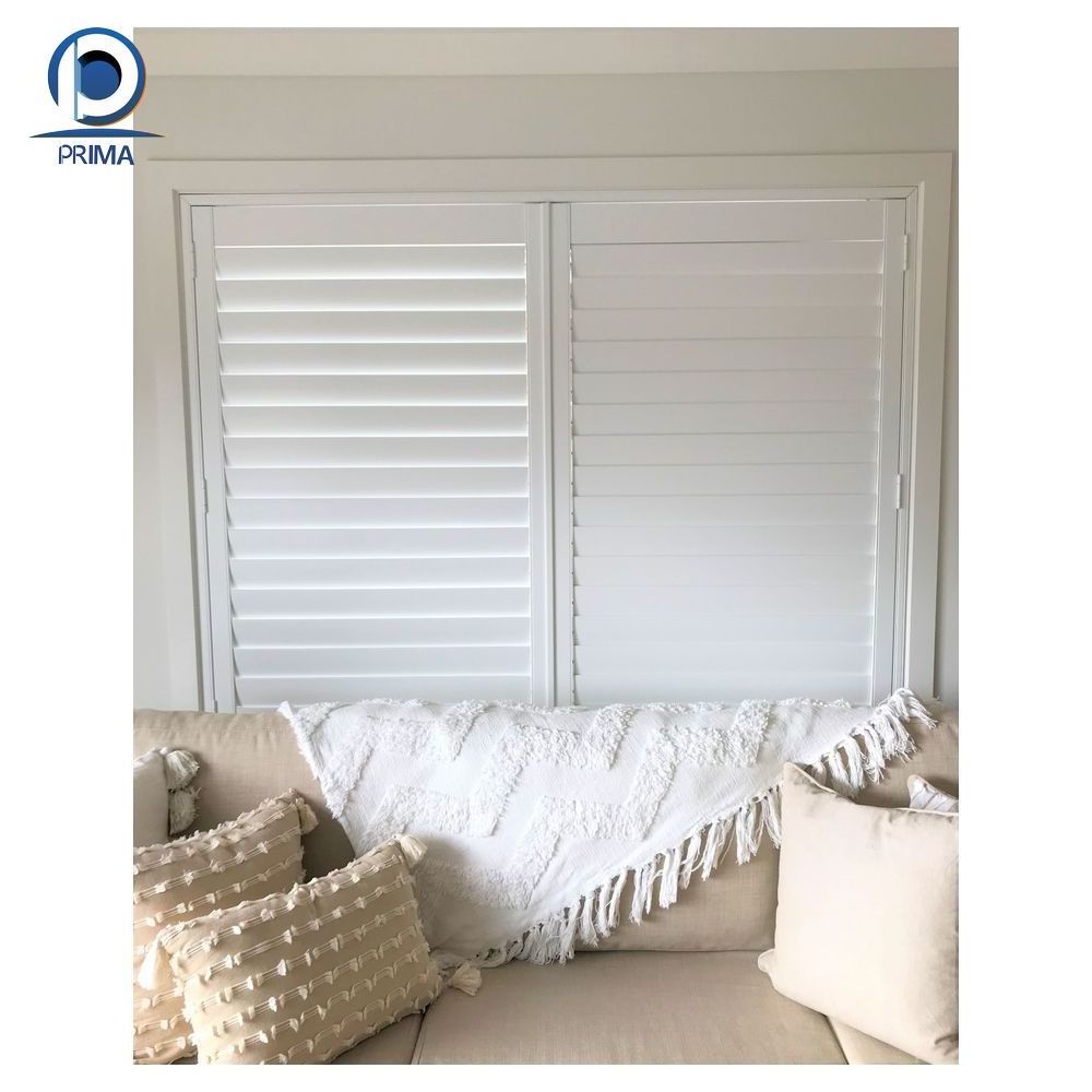 Prima double hollow glass movable upvc louver and door pvc window shutter