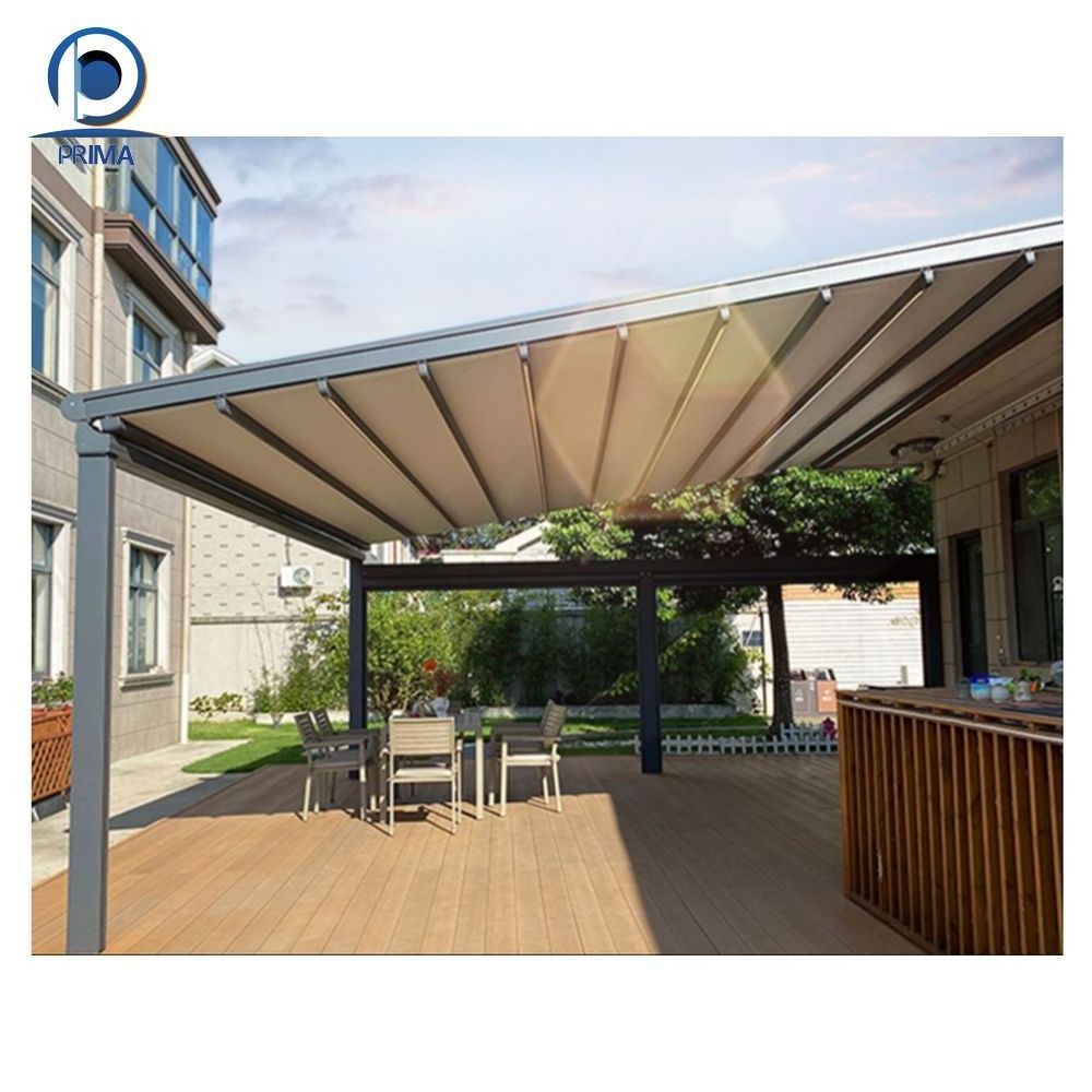 Prima New Design PVC Retractable Pergola Roof Motorized Pergola PVC Material