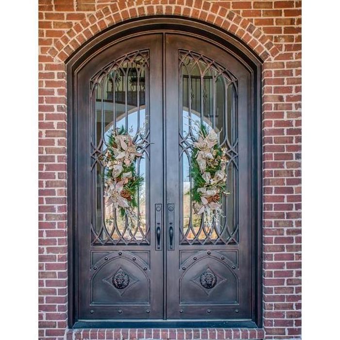 Cheap Price Security Door Metal Wrought Iron Entrance Door