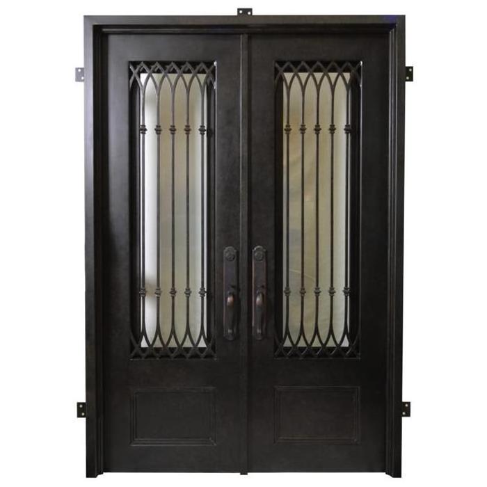 Cheap Price Security Door Metal Wrought Iron Entrance Door