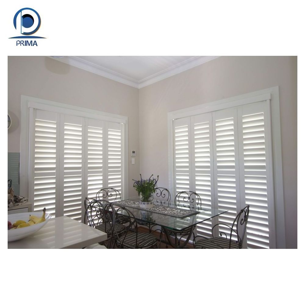 Prima double hollow glass movable upvc louver and door pvc window shutter