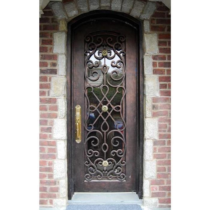 Cheap Price Security Door Metal Wrought Iron Entrance Door