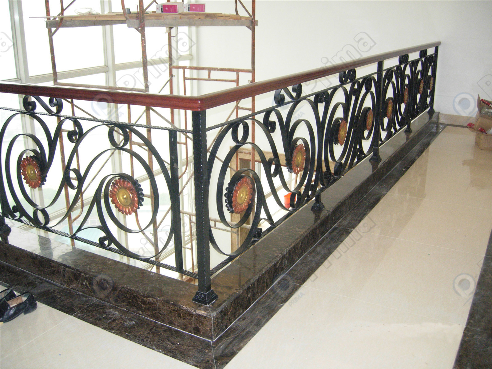 Top selling wrought iron staircase railing mold for concrete ground