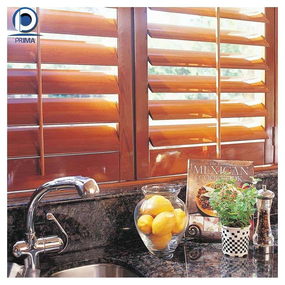 Prima Wholesale Timer Blinds Venetian Patio Shutter Wooden Plantation Shutters