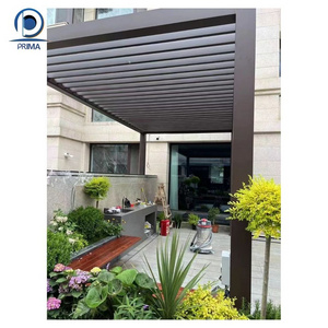 Prima Customized Modern Outdoor Furniture Remote Control Patio Aluminum Carport Waterproof Garden Gazebo Motorized Pergola