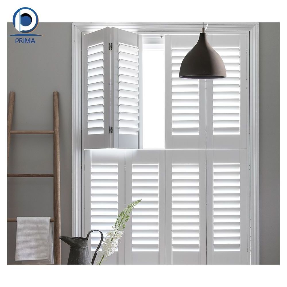 Prima double hollow glass movable upvc louver and door pvc window shutter