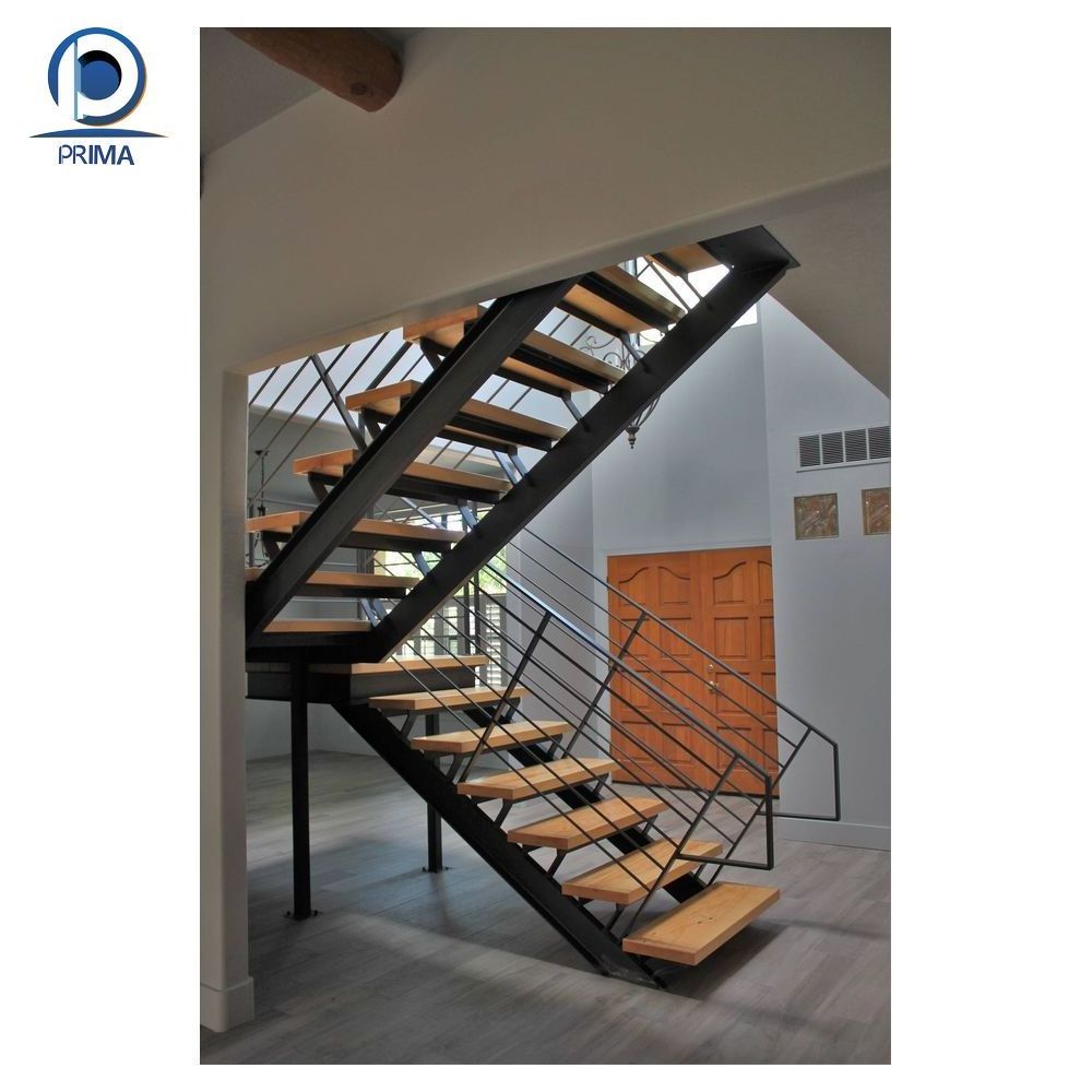 Prima Staircase Commercial Building Carbon Metal Handrail Hidden Interior Railings Small Place Floating Staircase Stair