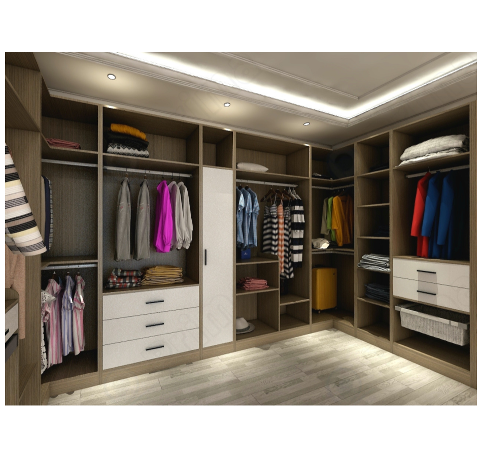 Contemporary melamine wardrobe with sliding door