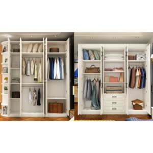 Contemporary melamine wardrobe with sliding door