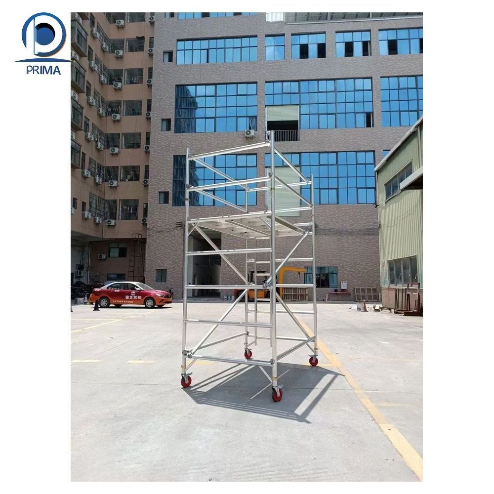 Prima Construction Building Material Mobile Platform Access Ladder 4M Aluminium Scaffolding Tower