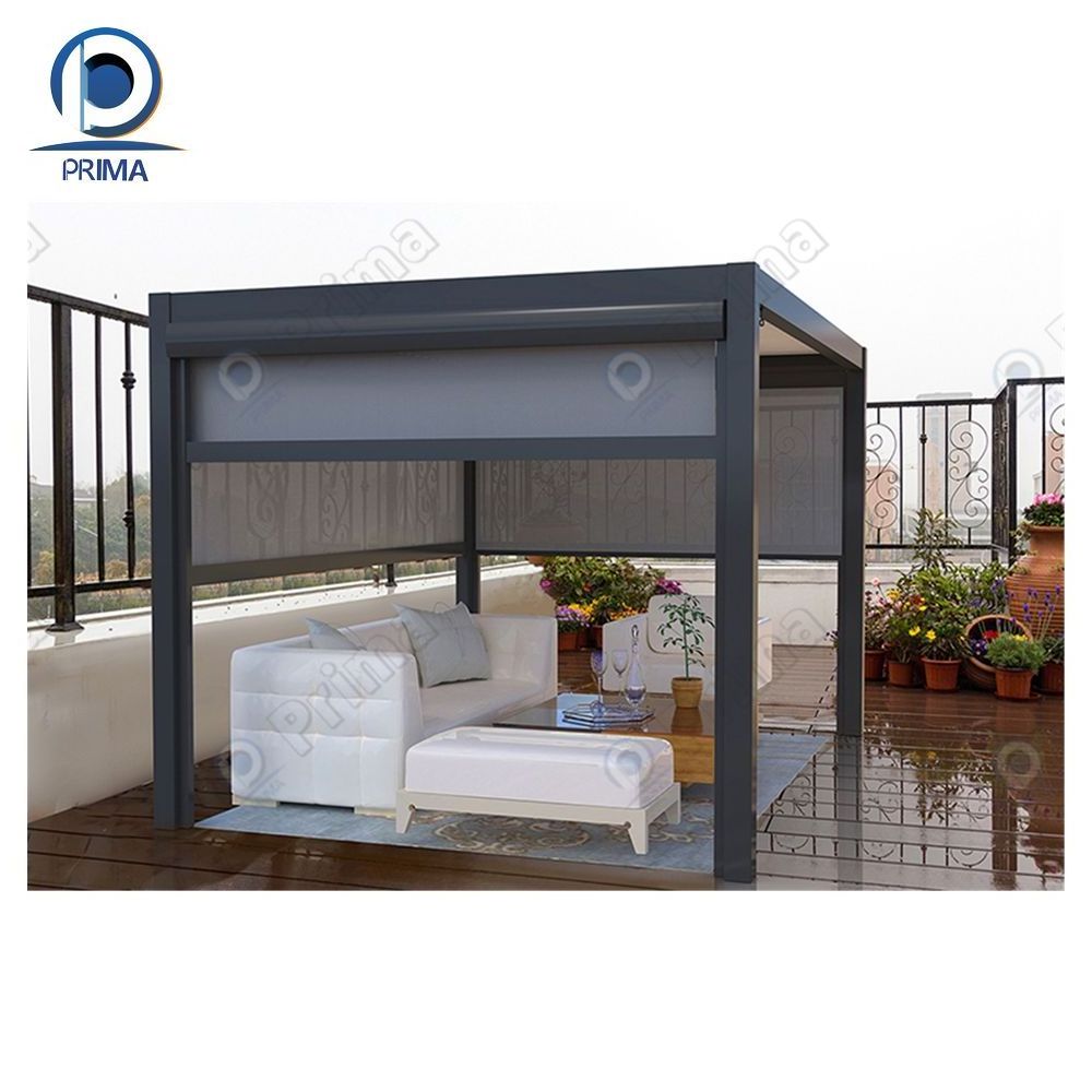 Prima Louver Roof Motorized Sunshade 12x12 Garden Aluminium Gazebo Outdoor Pergola With Roof