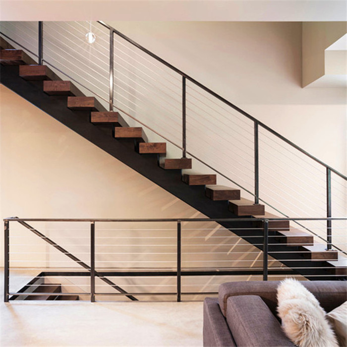 Contemporary House Stair Black Stairs Blocks  10 Step Stair Stringer