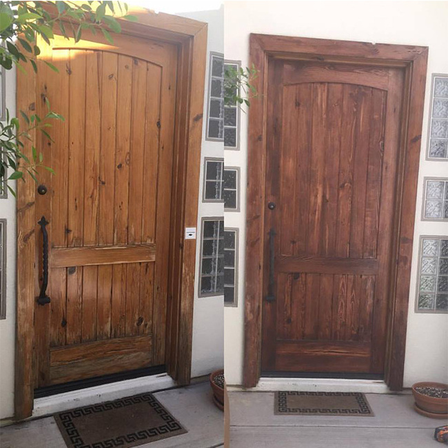 China Supplier Exterior Outside Door Solid Wood Main Entrance Doors