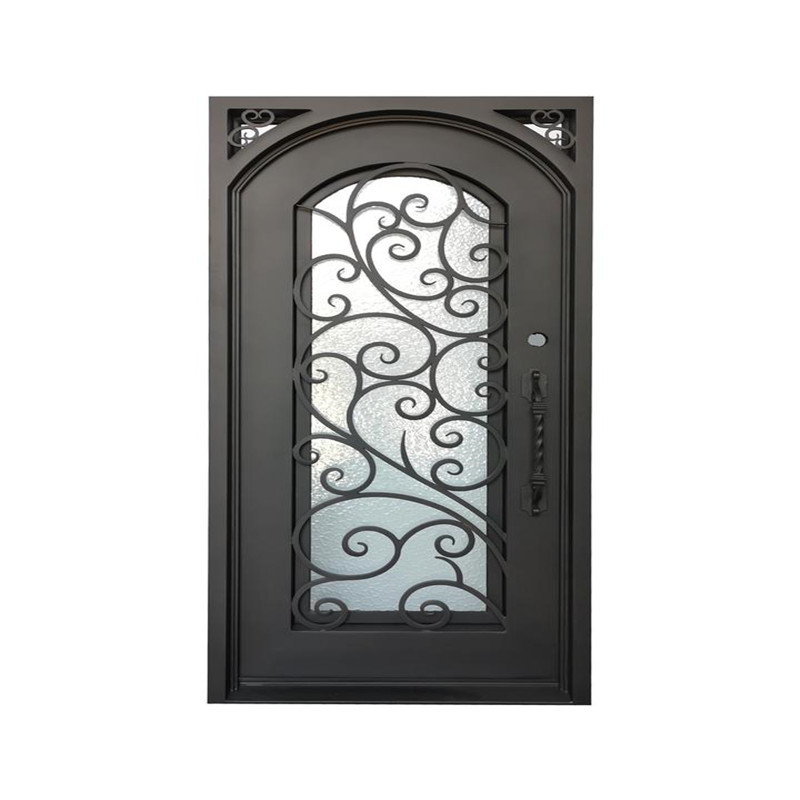 Newest Design Iron Fancy Gate Boundary Wall Gate Design  Cheap Wrought Iron Gate With Private Panel  Wrought Iron Double Door