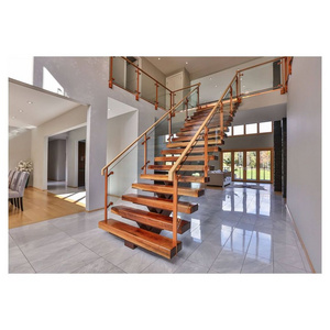 Prima Staircase Commercial Building Kit Frameless Glass Aluminum stainless Steel Accessories Staircase Stair