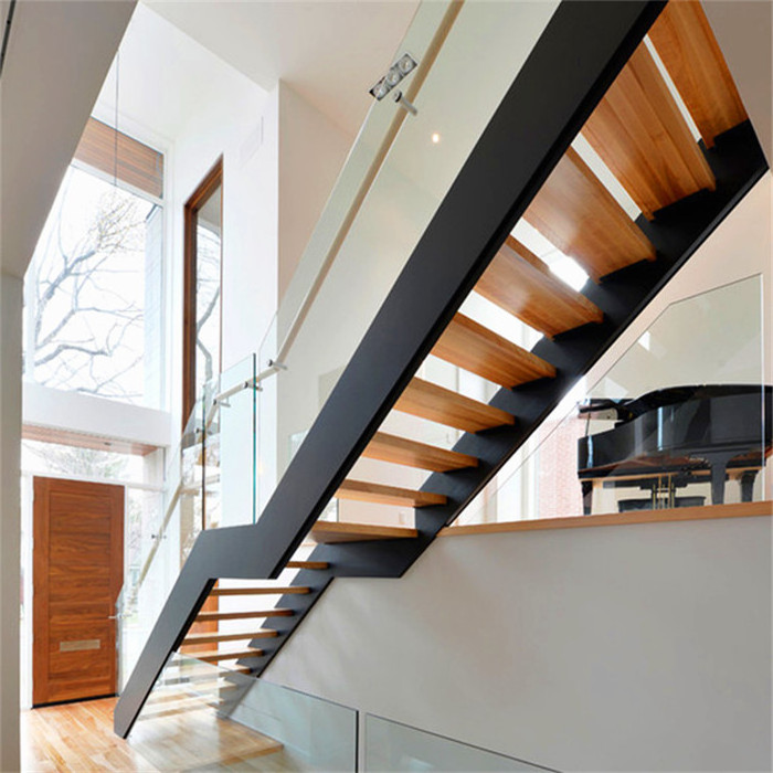 Contemporary House Stair Black Stairs Blocks  10 Step Stair Stringer