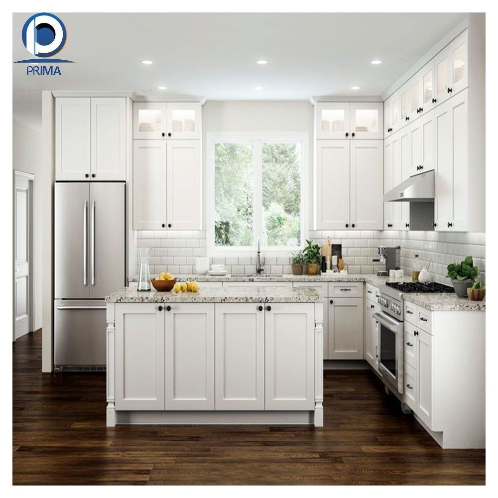 Prima Kitchen Cabinet Villa Design Storage Wooden Home Appliances Refrigerator Wood Kitchen Cabinet