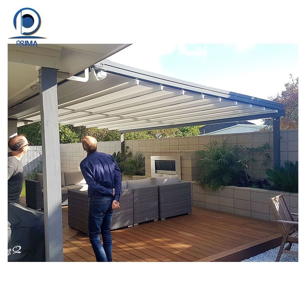 Prima Electric PVC Folding Pergola Retractable Roof Pergola With Retractable Canopy