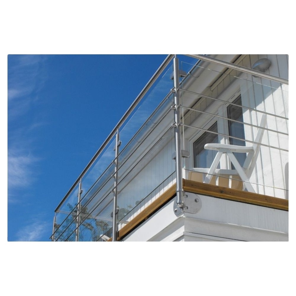 Elegant Modern Glass Railing Spigot  Beautiful Balcony Railing Design Best Sale Standoff Glass Railing For Stair