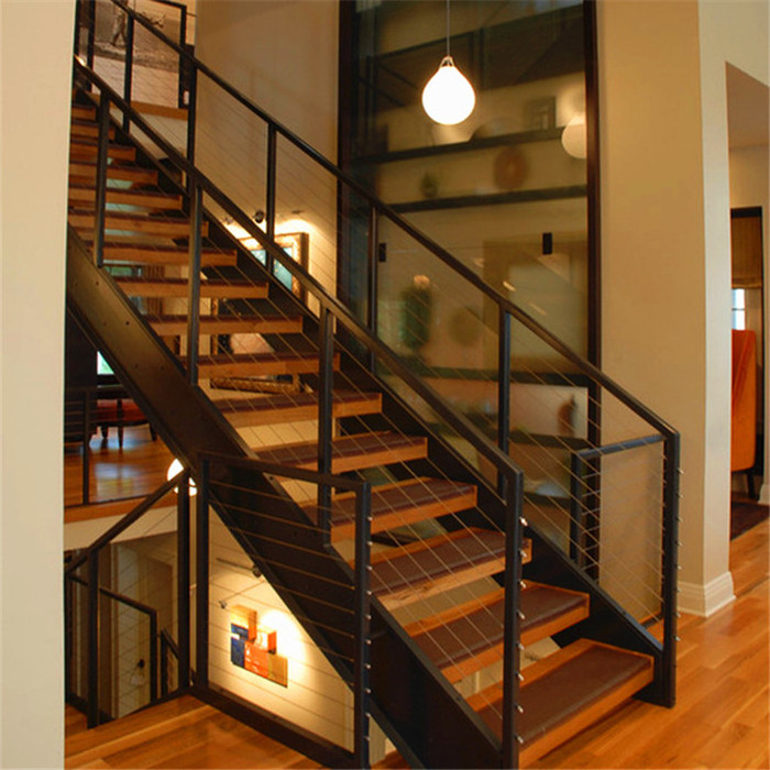 Contemporary House Stair Black Stairs Blocks  10 Step Stair Stringer