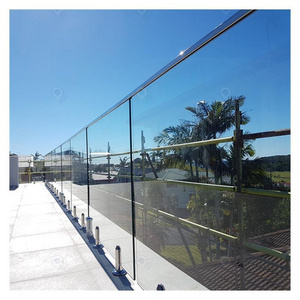 China Professional Manufacturer Led Glass Railing  Stainless Steel Baluster Glass Railing  Deck Fence Round Spigots Balustrade R